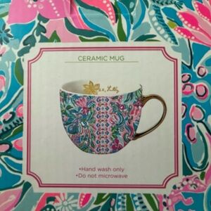 Lilly Pulitzer Turquoise Oasis Golden Hour Coffee Mug cup NIB gift dorm